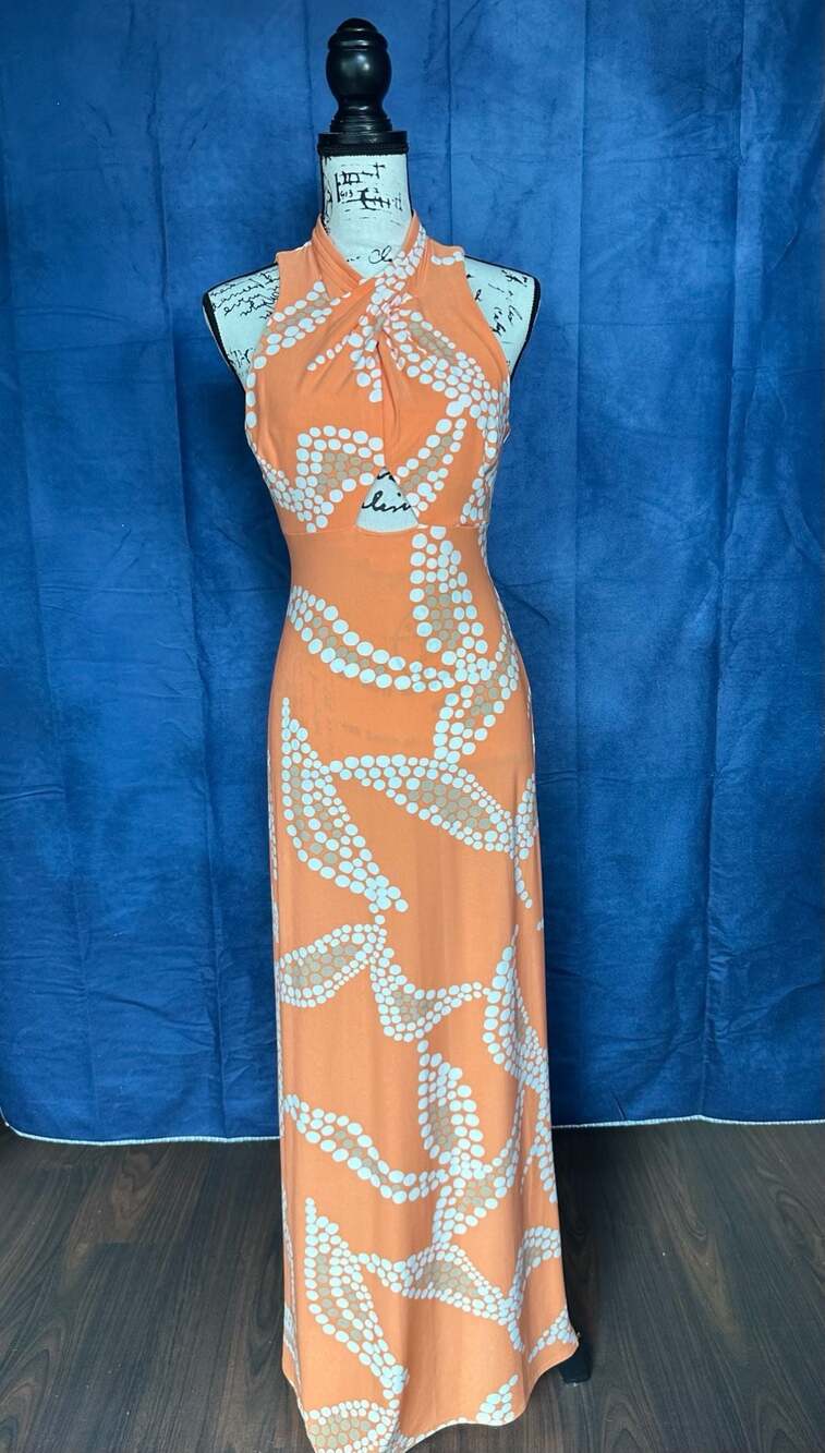 RACHEL Rachel Roy Fran Matte Jersey Cut-Out Maxi Dress in Bird of Paradise